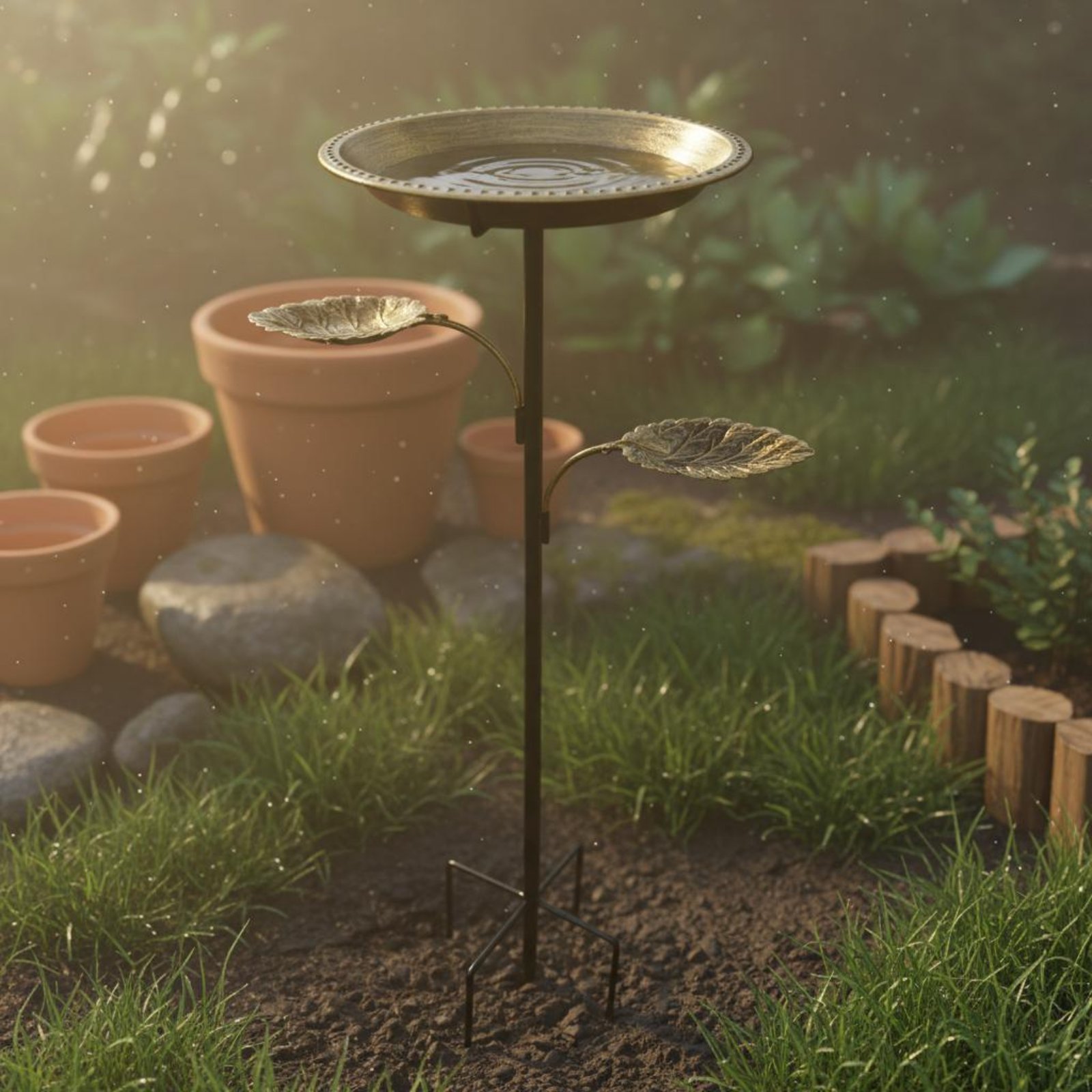 Garden Weather Station - Metal Avian Bath Stake Wrought Iron