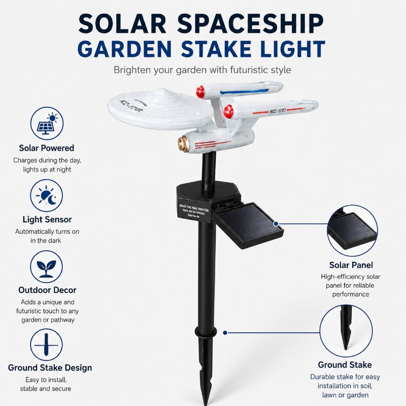 Smart Garden Light Camera - Star Trek USS Enterprise Solar Garden