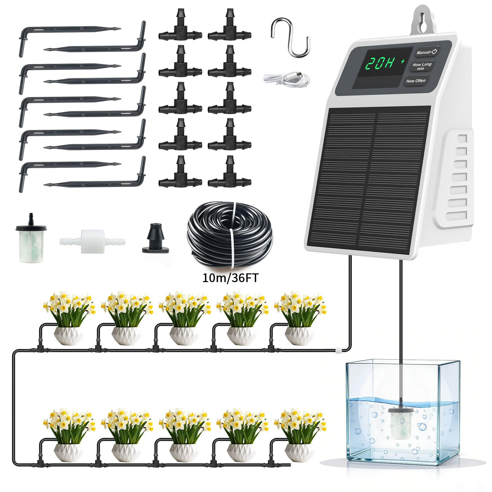 Smart Garden Project - Upgraded Solar Drip Irrigation System Automatic