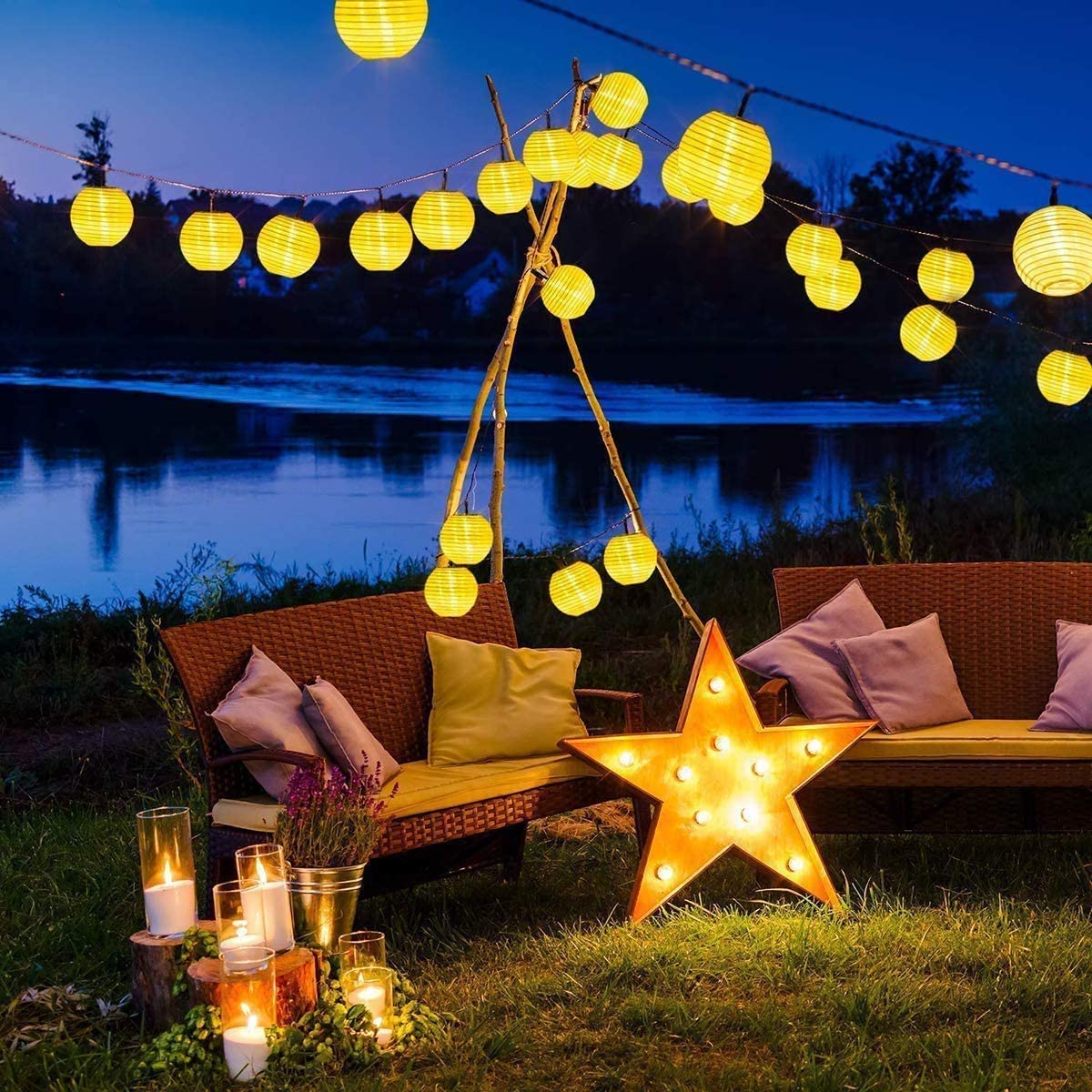 Waterproof Lantern Solar Strin - Smart Garden Light Camera 评论和价格