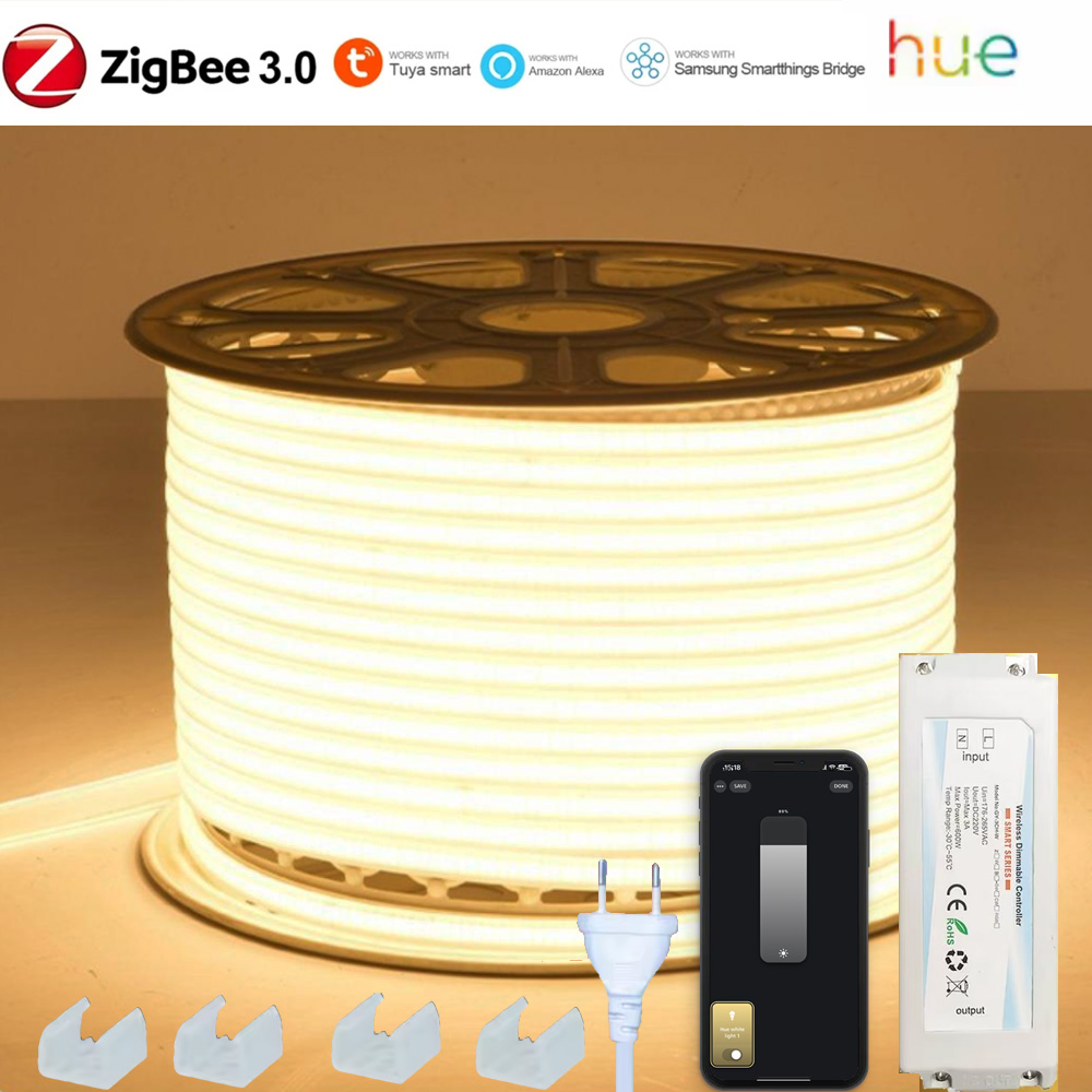 EU 220V ZIGBEE 3.0 COB LED Str - Smart Zigbee Garden Light 评论和价格