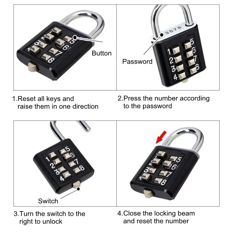 8 Digits Password Code Outdoor - Smart Garden Gate Lock 评论和价格