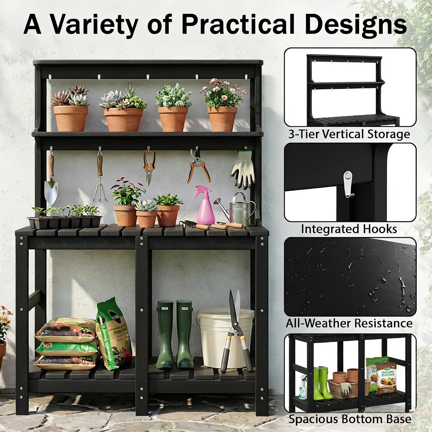 All Weather HDPE Potting Table - Garden Weather Station 评论和价格
