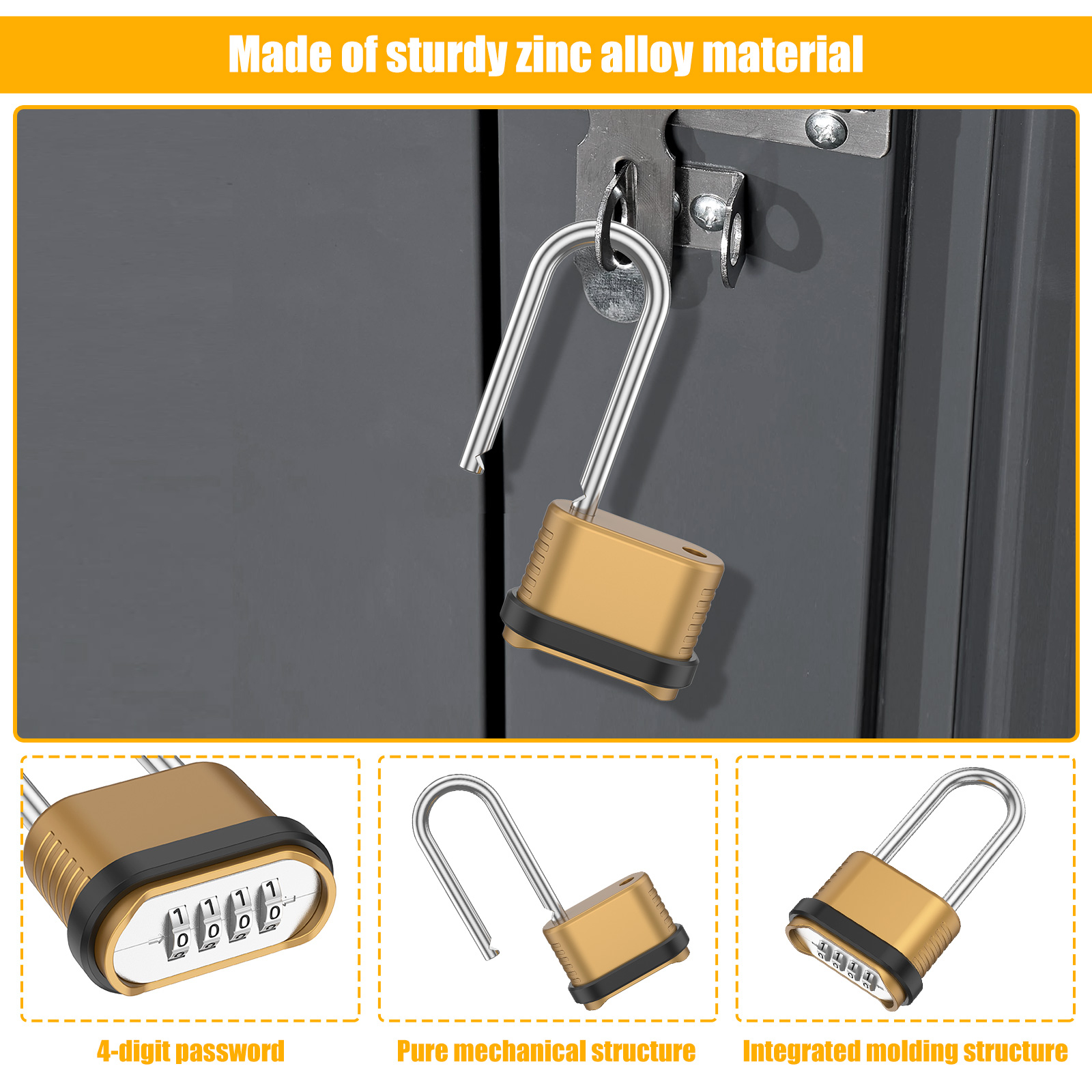 Combination Padlock 4 Digit Lo - Smart Garden Gate Lock 评论和价格