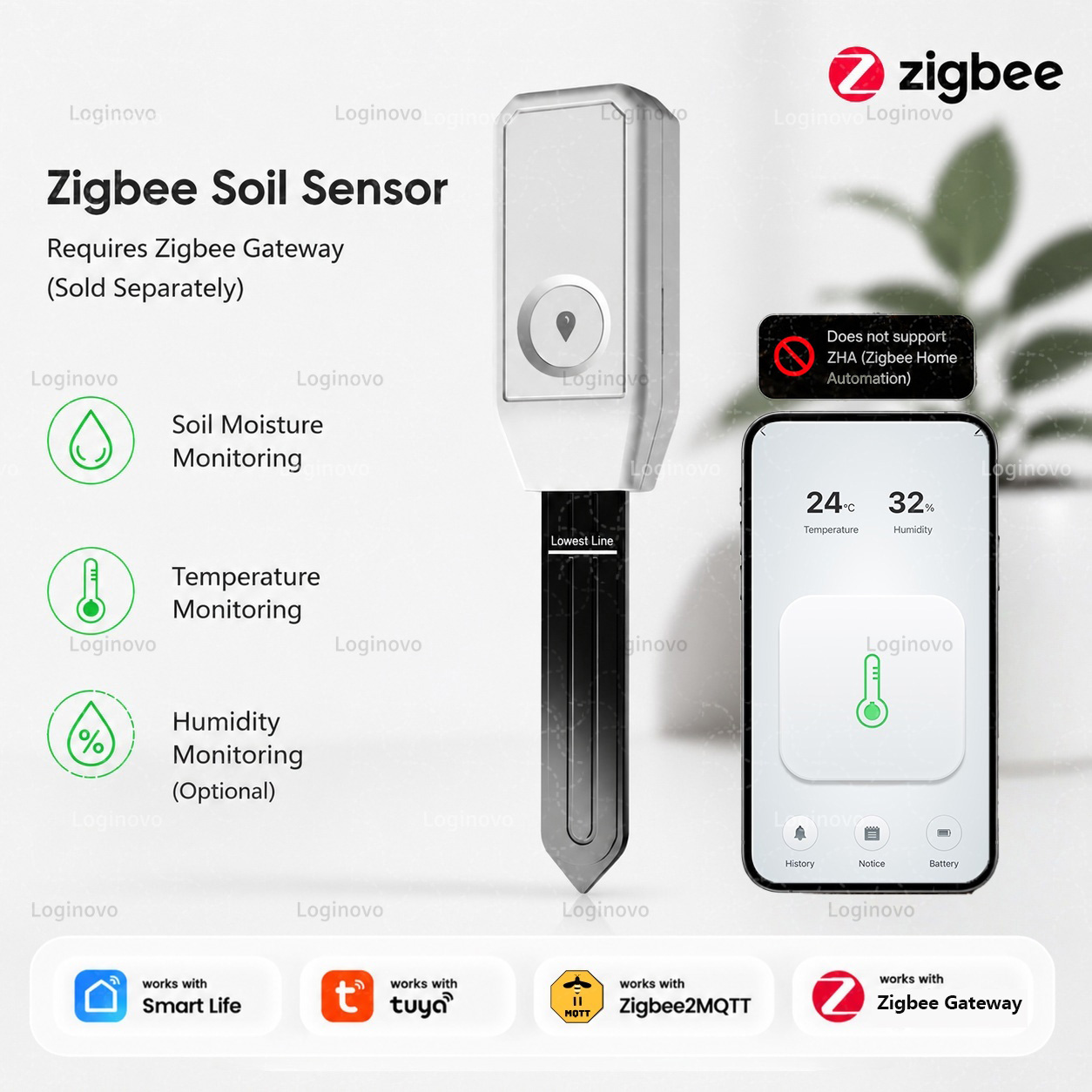 Zigbee Soil Sensor Temperature - Smart Garden Home Assistant 评论和价格