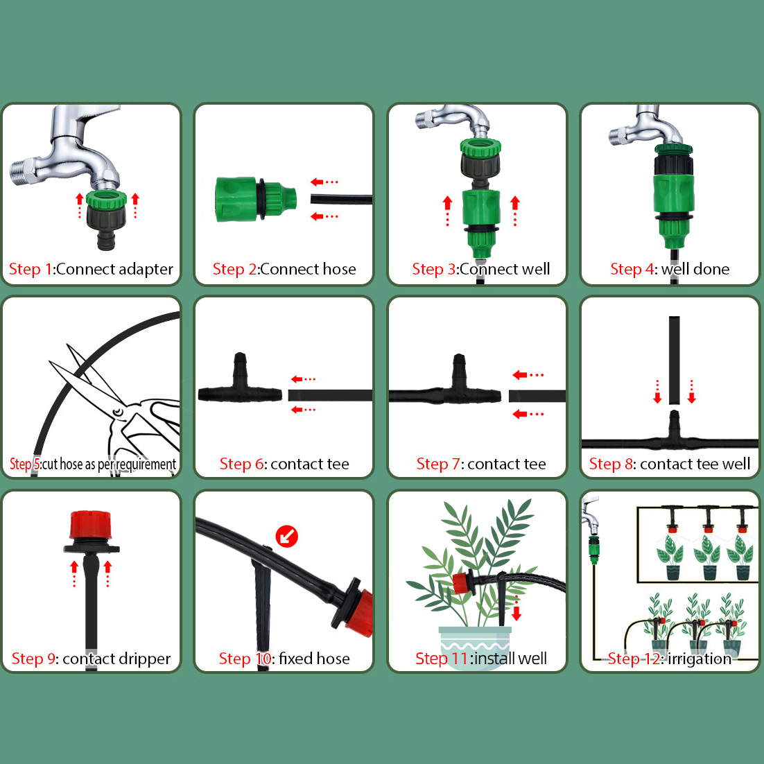 Greenhouse 15M-30M DIY Drip Ir - Smart Garden Project 评论和价格