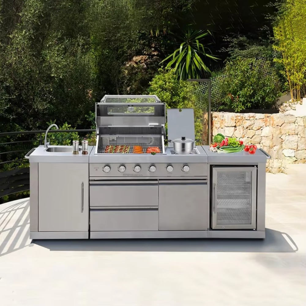 Outdoor Kitchen with Roof Cove - Garden Weather Station 评论和价格