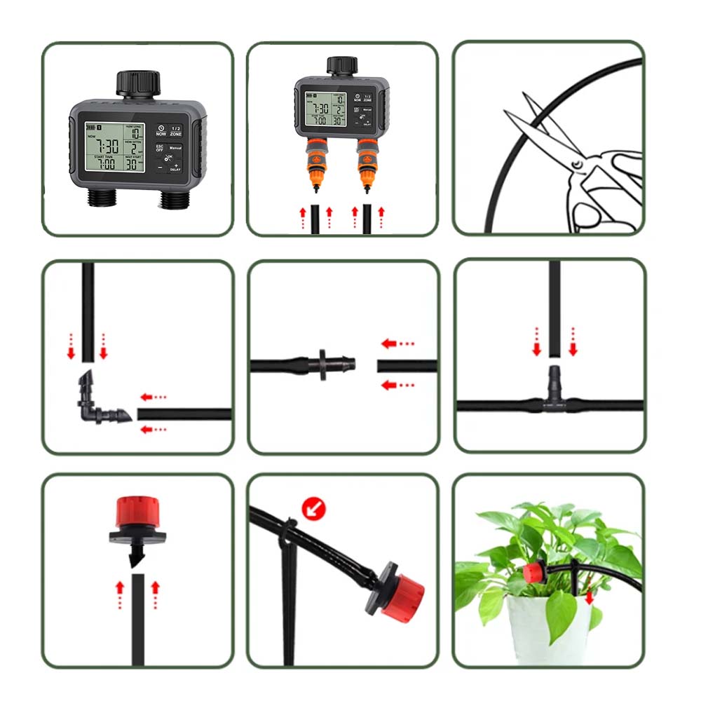Dual Zone Independent Display  - Smart Garden Sprinkler 评论和价格