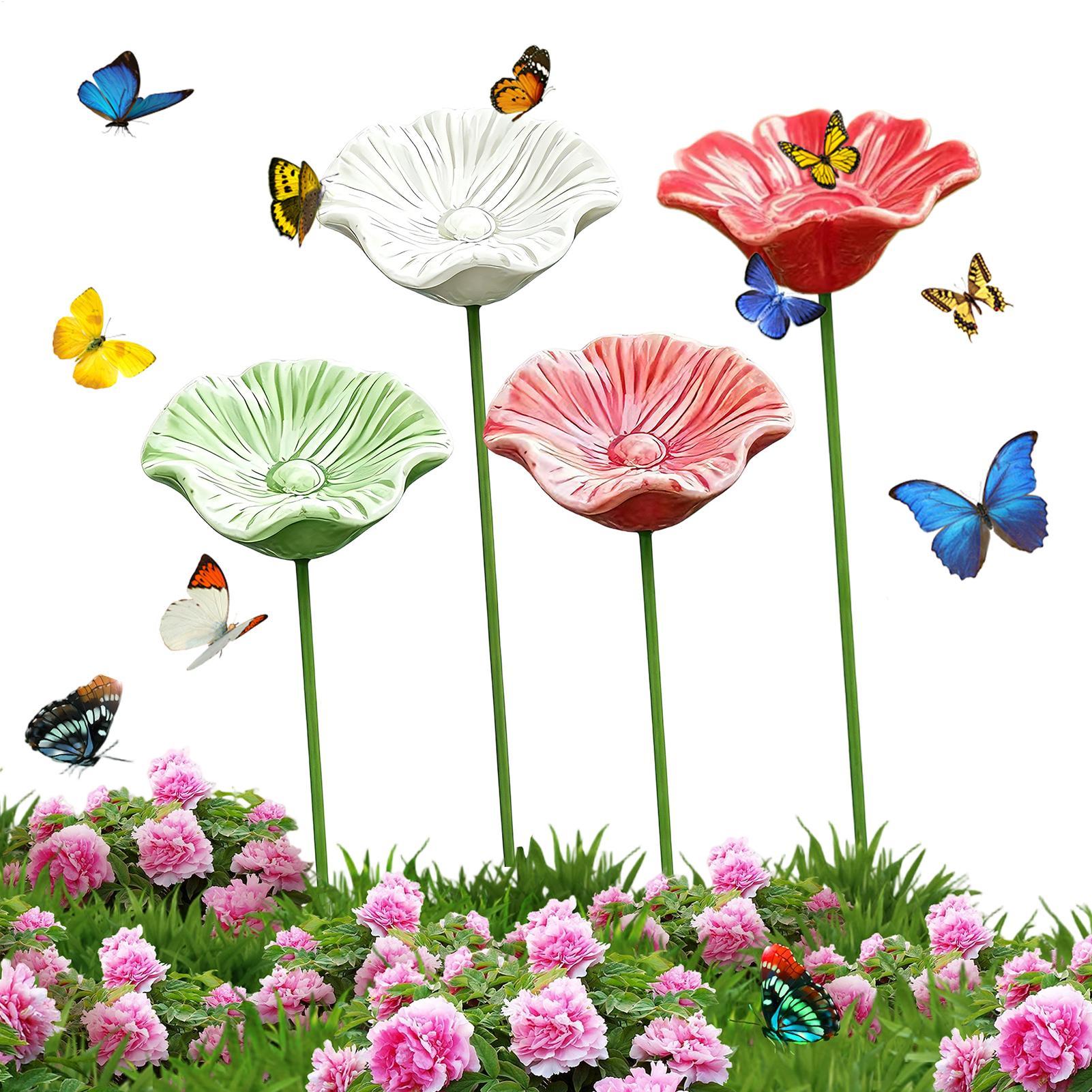 4Pcs Ceramic Bee Watering Bowl - Garden Weather Station 评论和价格