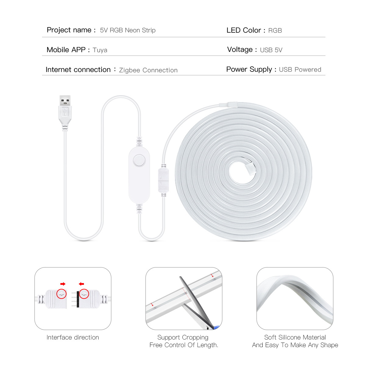 Zigbee Smart lamp Neon LED Str - Smart Zigbee Garden Light 评论和价格