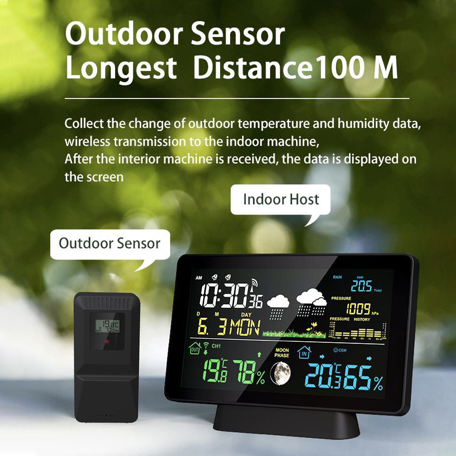 Indoor/Outdoor Wireless Weathe - Garden Weather Station 评论和价格