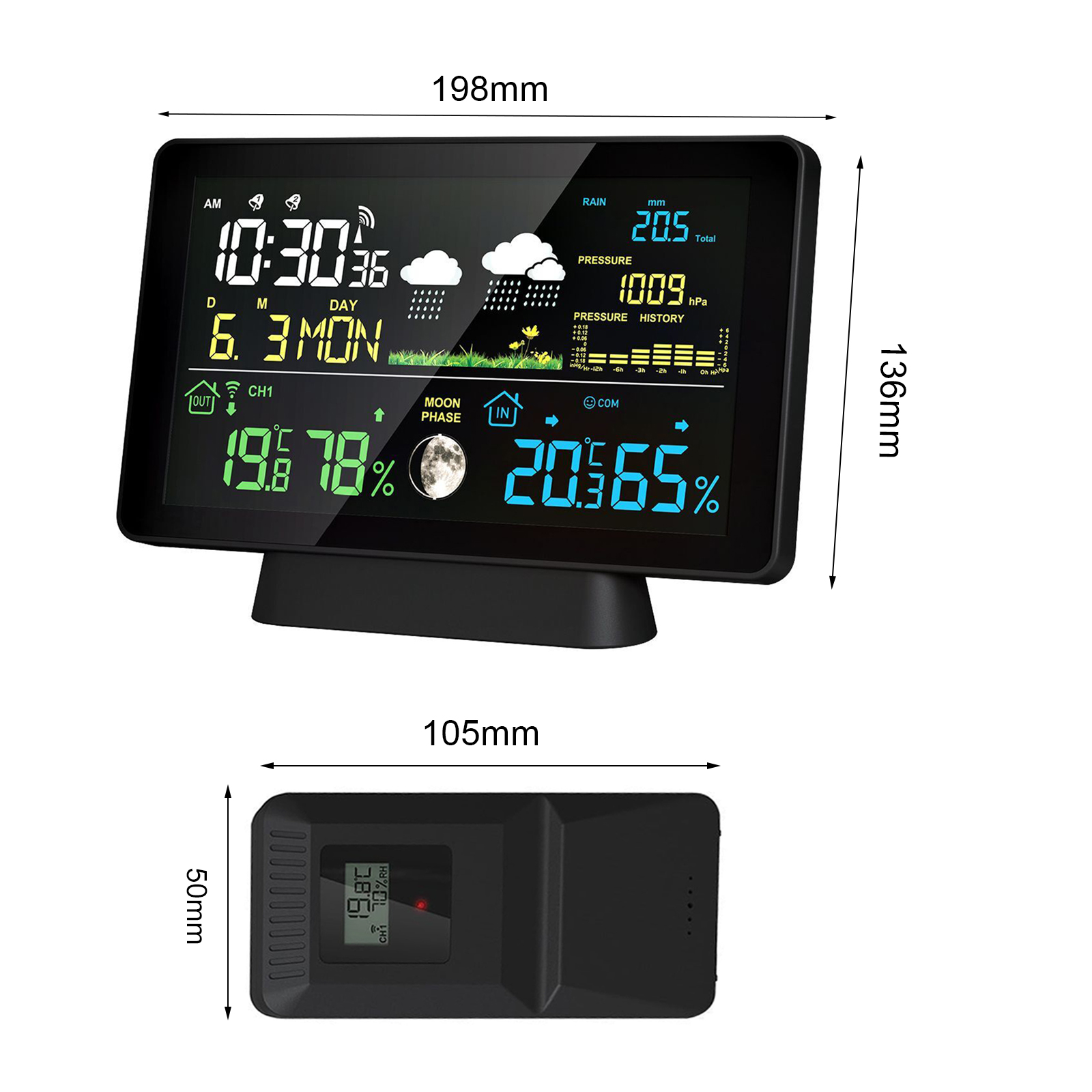 Indoor/Outdoor Wireless Weathe - Garden Weather Station 评论和价格